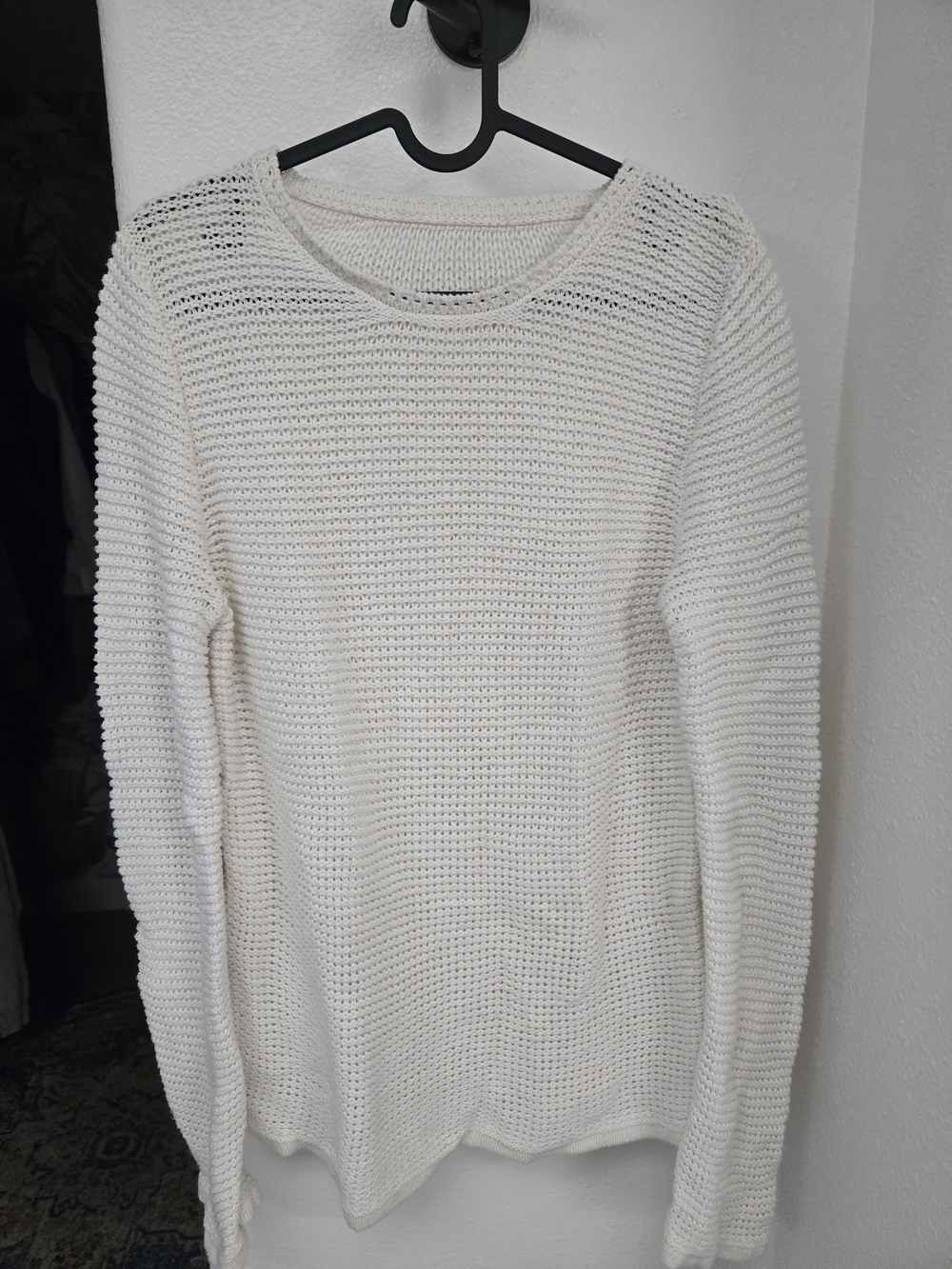 Everlane Organic Cotton Open Stitch Crew Neck Sweater Bone